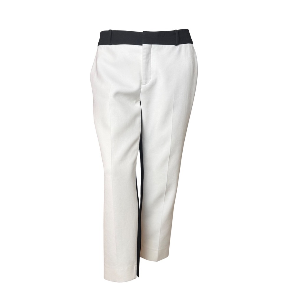 Zara Cropped Dress Pants Black White Colorblock Quiet Luxury Office Siren Large